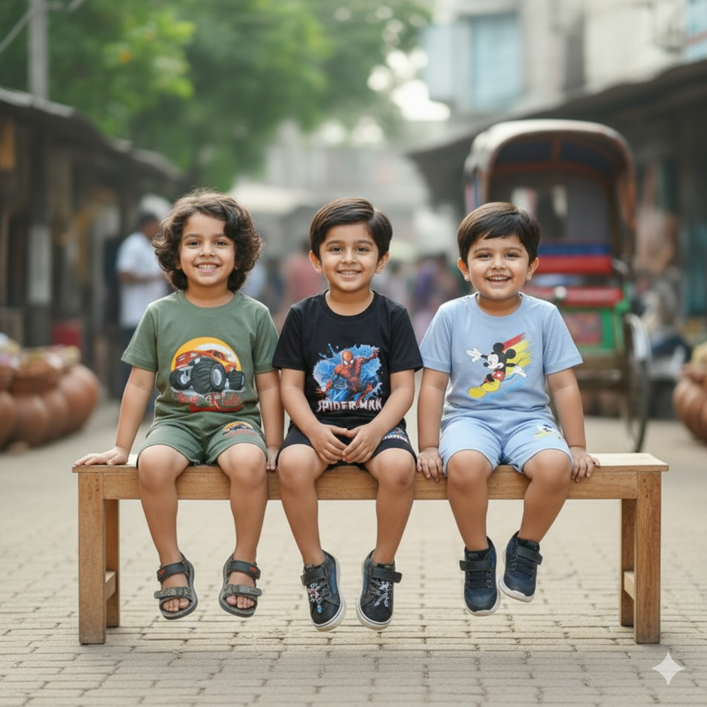Boys T-shirt+Pant 3-Sets Combo - Image 2