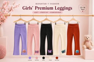 Girls Leggings 5 Pcs Combo - Image 3